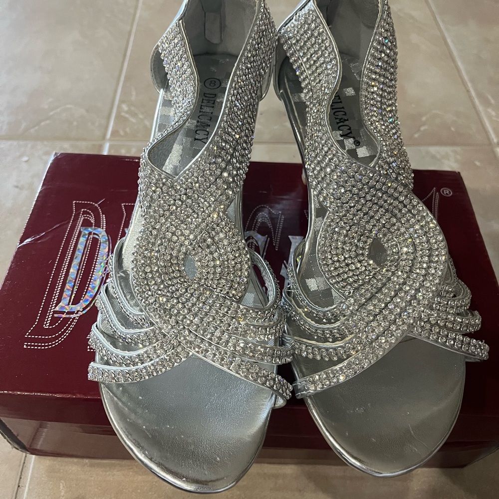 Silver Rhinestone Women's Sandals